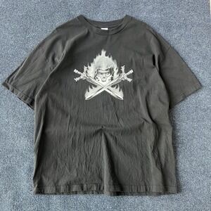 Y2K Skull Swords Graphic Shirt Mens 2XL Black AllStyle Double Sided 2012 Gothic